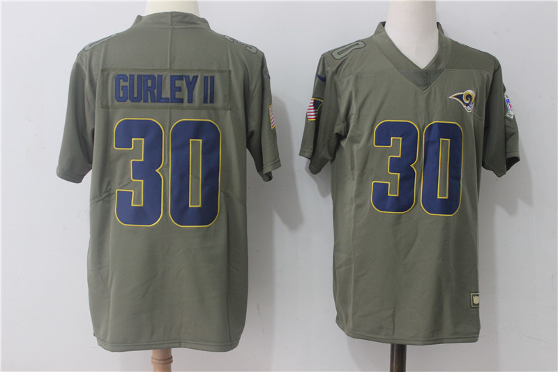 Men Los Angeles Rams #30 Gurley ii Nike Olive Salute To Service Limited NFL Jerseys->los angeles rams->NFL Jersey